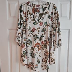 BloomChic Cream Flutter Sleeve Lightweight Blouse
